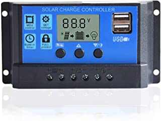 10A Solar Charge Controller Panel Solar Batería Regulador Inteligente Puerto USB Display 12V - 24V