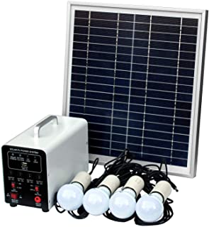 15 W off-Grid sistema de Solar con 4 LED luces- Panel Solar- batería y Cables - completo de accesorios de iluminación Solar