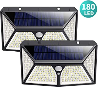 180 LED Luz Solar Exterior，HETP【2019 Versión de Ahorro Energía 】Luces Solares con Sensor de Movimiento Lámpara Solar Impermeable Iluminación Exterior led Foco Solar para Exterior Jardin Garaje