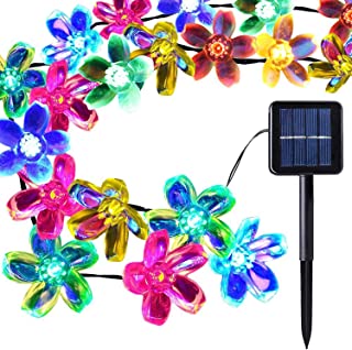 [50 Led] Luz Solar al aire libre de la flor \ Fuera de la flor Cordon Decoracion de las luces- 8 Modos (constante- flash)- Impermeable- para el Patio- Jardin- Yarda- Portico- Cerca.(Multicolor)