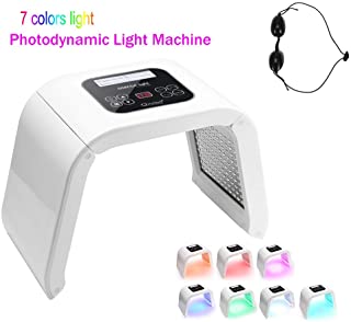 7 Colores Led Lampara Aparato Cabina de Maquina de Belleza PDT para Cuidado Facial- LED Lampara Tonificadores Foton Rejuvenecimiento Piel y Eliminacion del Acne y Arrugas(Blanco)