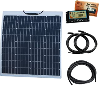 80W 12V Aluminio Reforzado Semi-Flexible Dual Batería Solar Kit de Carga (Celdas solares alemanas)