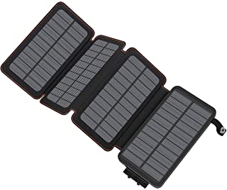 ADDTOP Cargador Solar 25000mAh- Power Bank Portatil Batería Externa de 2 Puertos para iPhone- iPad- Samsung Galaxy- Huawei y más