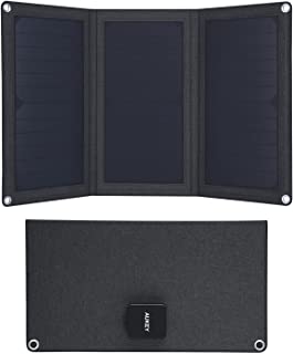 AUKEY PB-P4 Cargador Panel Solar 21W con 2 Puertos USB 5V 4A Max para Apple iPhone- Samsung- iPad- Tablet- Altavoz y más