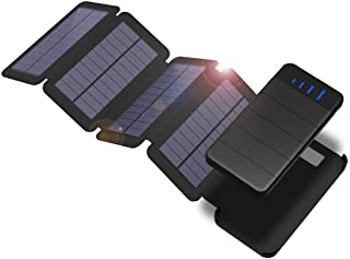 Batería Externa Power Bank X-DRAGON 10000mAh impermeable cargador paneles solar con luz LED para iPhone- iPad- Samsung- al aire libre Camping- viaje