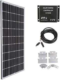 Betop-camp Kit Solar de Panel Monocristalino de 160W 12V - Panel Solar Monocristalino de 160W + Controlador de Carga de luz LCD de 10A