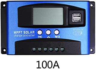 Blue-Yan Controlador de Carga Solar- 100A MPPT- Pantalla LCD- Regulador Inteligente de la batería del Panel Solar con Puerto USB Protection Protección contra sobrecarga