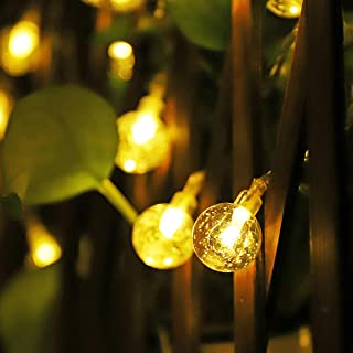 Cadena solar de luces LED Salcar de 5 metros- 20 gotas de agua de decoración- Solar Luz Cadena luminaria para navidad- fiestas- celebraciones (blanco cálido)