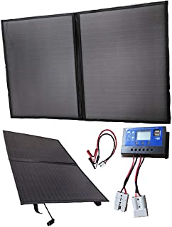 Cargador con panel solar de 100 W- 12 V- de Apark- kit plegable para autocaravana- caravana- furgoneta- coche- barco- yate- ideal para camping- ferias- oficinas móviles- sistema de 12 V