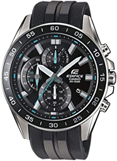 Casio EDIFICE Reloj en caja sólida de acero inoxidable- 10 BAR- Negro-Azul- para Hombre- con Correa de Resina- EFV-550P-1AVUEF