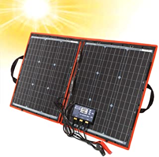 DOKIO - Kit de panel solar de 80W monocristalino portátil plegable para carga de batería de 12 V con controlador de salida USB- impermeable para camping- caravana- barco