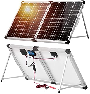 DOKIO Panel Solar Monocristalino PLEGABLE 100w con REGULADOR y MALETA-ALTA EFICIENCIA-ROBUSTO-FáCIL DE LLEVAR