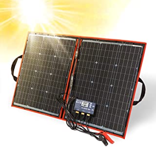 DOKIO Panel Solar PLEGABLE 100w 12v monocristalino portátil- impermeable- ideal para la energía solar al aire libre- embarcaciones- camping- caravanas o autocaravanas