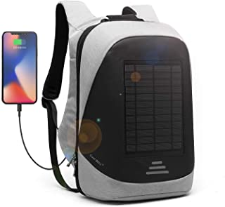 DTBG Mochila con Cargador Solar Mochila para portátil de 15.6 Pulgadas Multifunción Bolsa de Negocios antirrobo Mochila con USB Puerto de Carga para Viajes-Escolares-Exteriores (Negro)