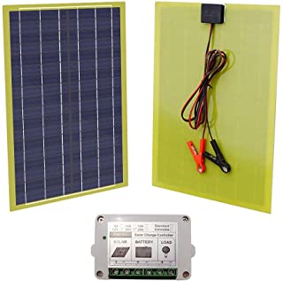 ECO-WORTHY Kit de panel solar epoxi portátil de 12 V 20 W con módulo solar de 20 W con controlador PWM de 10 A.