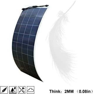 ECOWORTHY Panel solar de 160 W- 18 V- 12 V- flexible- ultraligero- para barcos marinos- caravanas- autocaravanas- caravanas- tiendas de campaña o cualquier otra superficie irregular.
