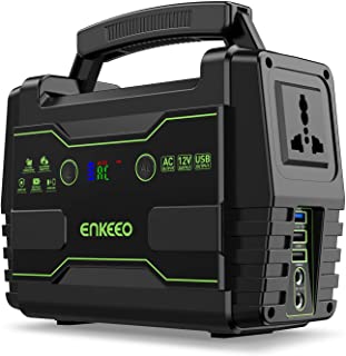 ENKEEO - Generador Portátil 155Wh con 6 Puertos (QC3.0-USB-AC-DC)- Pantalla LED- Flashlight SOS- Soporta Panel Solar- Estación de Electricidad Banco Energía para Camping- Viaje- Emergencia