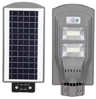 Farola Solar LED con Detector de Movimiento y Sensor Crepuscular- Energía Limpia- Potencia 40W- Distancia de detección 8-12 m- Ángulo de detección 120°- Color Plata