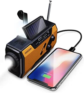 FosPower radio portatil 2000mAh Solar luces de emergencia bateria externa para movil radio pequeña y batería recargable para correr y viajar - para smartphones- tablets y MP3