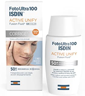 FotoUltra100 ISDIN Active Unify SPF 50+ - Aclara y unifica el tono de la piel - Fotoprotección con triple acción despigmentante - 50ml