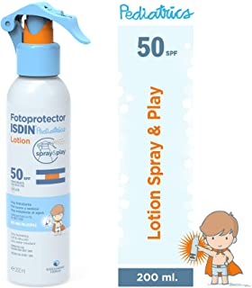 Fotoprotector ISDIN Pediatrics Lotion Spray & Play SPF 50 200 ml - Protector Solar corporal para niños - Muy hidratante - Todo tipo de pieles