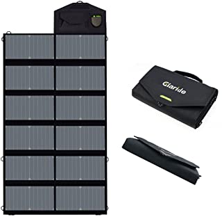 GIARIDE 12V 18V 80W Cargador Solar Sunpower Panel (18V DC- 5V USB Salida) para Ordenador Portátil- Cuaderno- Tableta- iPad- iPhone- Samsung- Coche - Barco - Batería De RV y Más