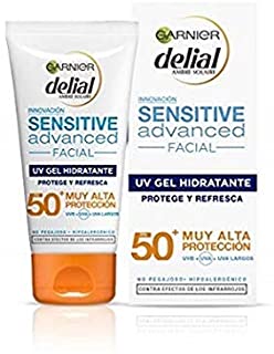 Garnier Delial Sensitive Advanced Crema Facial Hidratante Textura Gel Alta Protección Solar IP50+ - 50 ml