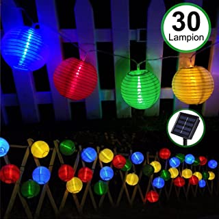 Guirnaldas de Luces Solar Jardín LED Bawoo 30 LED Guirnaldas Luces Exterior 5-5m Impermeable IP65 Guirnalda Luces Decoración Exterior y Interior Luz Navidad Fiesta Ceremonia Jardín Casa (Multicolor)