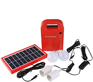 GutReise - Kit de sistema de energía solar para el hogar portátil- sistema de generación al aire libre- pequeños paneles solares DC generador de carga de emergencia