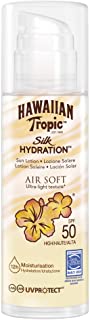 Hawaiian Tropic Silk Air Soft SPF 50 - Crema Solar Ultraligera con Lazos de Seda- 150 ml