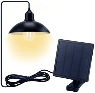 Jolicobo Lámpara Panel Luz Solar LED 2 Modos IP65 a Prueba de Agua Lámpara Solar Colgante con Panel Solar e Interruptor de Tracción