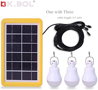 KK. BOL Lámpara Solar Portátil LED Bombilla Panel Solar Alimentado Recargable Solar LED Luces Lámpara Sensor 3GS-1200