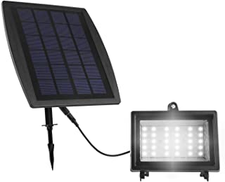 MVPOWER Lámpara de LED con Panel Solar 30 LEDs Sensor Luz Blanco Iluminación Ultra Brillante para Jardín Patio Piscina Porche
