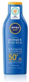 NIVEA SUN Protege & Hidrata Leche Solar FP50+ (1 x 400 ml)- protector solar hidratante y resistente al agua con protección UVA-UVB- protección solar muy alta