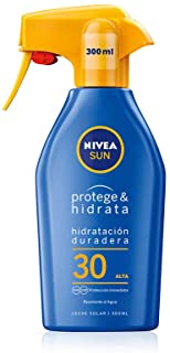 NIVEA SUN Protege & Hidrata Spray Solar FP30 (1 x 300 ml)- protector hidratante y resistente al agua con protección UVA-UVB- protección solar alta en formato pistola