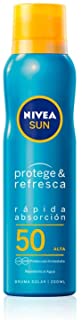 NIVEA SUN Protege & Refresca Spray Bruma Solar FP50 (1 x 200 ml)- protector solar en spray transparente- bruma refrescante y resistente al agua