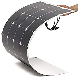 Panel Solar Flex 100W monocristalino con la Capa de ETFE Placa Solar Flexible 12v Uso para Barco- Cabina- Tienda de Campaña- Coche- Acoplado y Auntocaravana
