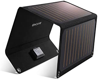 RAVPower Cargador Solar Doble Puerto USB de 21 W Panel Solar Impermeable Plegable de Camping y de Viaje Compatible con Galaxy- Note- LG- Nexus y Muchos Otros