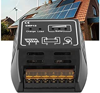 Riuty Controlador de Carga Solar- regulador de Panel Solar Controlador de Carga Controlador fotovoltaico Inteligente Identificación automática Regulador de batería 12V 10A