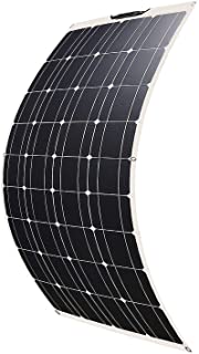 SARONIC Mono Panel Solar ETFE Flexible de 100W y 18V con MC4 para Embarcación- Tienda- Caravana- Automóvil- Remolque o Cualquier otra Superficie Irregular