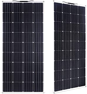 SARONIC Panel Solar ETFE Monocristalino PV Flexible de 150W para RV- Barco- Tienda- Coche- Remolque- Batería de 12V o Cualquier otra Superficie Irregular (Blanco)
