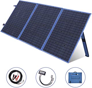 SARONIC Panel Solar Plegable Portátil de 150W y 12V con un Controlador de Carga Solar de 10A para Campistas- Caravanas- Reuniones de Autocaravanas- Oficinas Móviles Sistema de 12V (Azul）