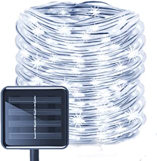 Solar Rope Lights- EONANT 39ft - 12M 100LED Impermeabilice las Luces de Cadena de Alambre de Tubo de Cobre para Jardín- Patio- Camino- Cerca- Escaleras- Patio Trasero- Patio Decorativo