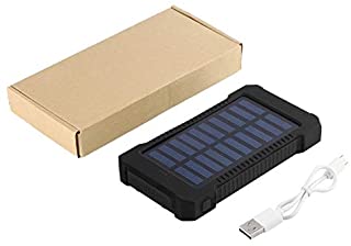 Surobayuusaku 30000mAh Portable Dual USB Compact Waterproof Powerful LED Light Solar Power Bank External Battery Charger with Hook