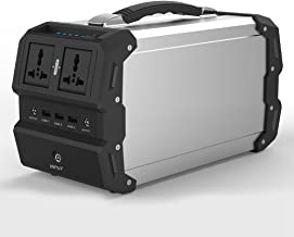 TOPQSC Generador Solar portátil con AC-DC Inverter para Camping Fuente de alimentación DC & outports USB- Cargado por el Panel Solar-Toma de Corriente-Salida de Coches (440Wh - 120-000mAh)