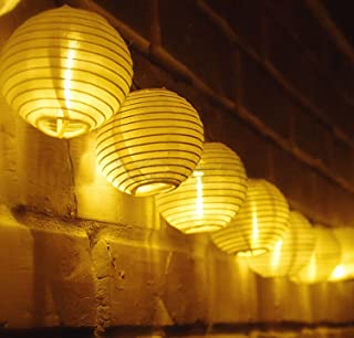TurnRaise 4.8 Metros 20 LED Guirnaldas de Luces Farolillos Solares Exterior Impermeable para Decoración Jardines Casas Bodas (Blanco cálido)