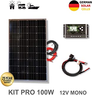 VIASOLAR Kit 100W Pro 12V Panel Solar monocristalino células alemanas