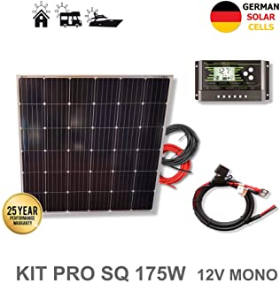 VIASOLAR Kit 175W Pro 12V Panel Solar Cuadrado monocristalino células alemanas