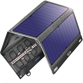 VITCOCO Cargador Solar Portátil- 29W Portatil Cargador Solar Panel Placa Plegable Impermeable Power Bank con 2 USB de Salida Puertos Smartphone- Tablet- energía móvil etc.