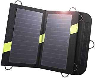 X-DRAGON Cargador Panel Solar 14W (Dual USB Puertos- Inteligente IC- A Prueba De Agua- En Acero Inoxidable) Placa Batería Plegable para Móviles- Tablets y Otros Dispositivos